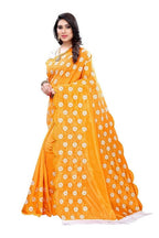 Vamika Zoya Silk Embroidered Yellow Saree (RAKHI MUSTARD) | Grocsy