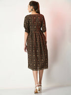 Myshka Women's Multi Empire Printed Dress | Grocsy