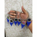 MS Fashion India Blue Pearls With Mirror Latkan Bangles | Grocsy