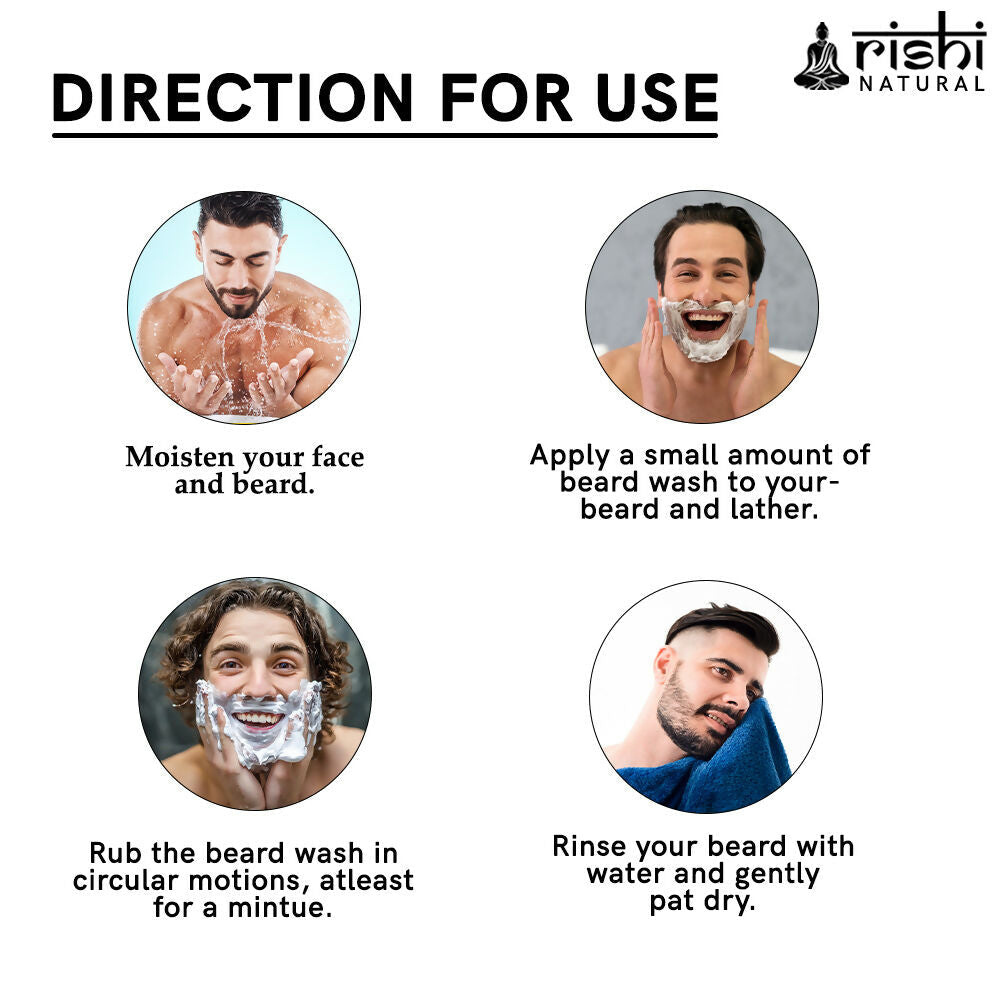 Rishi Natural Anti Grey Beard Wash Restore Natural Beard Color | Grocsy