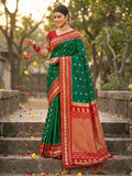 Anaita D Green Silk Woven Saree With Blouse | Grocsy