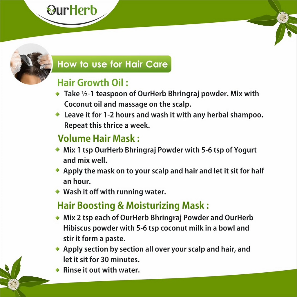 OurHerb Bhringraj Powder For Natural Hair Care | Grocsy