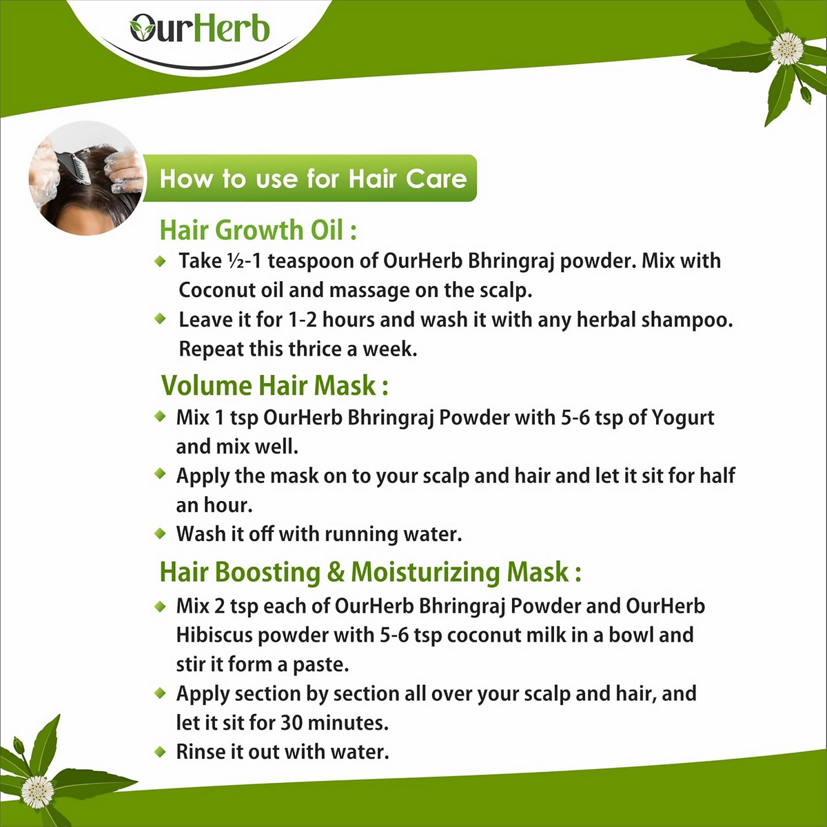 OurHerb Bhringraj Powder For Natural Hair Care | Grocsy