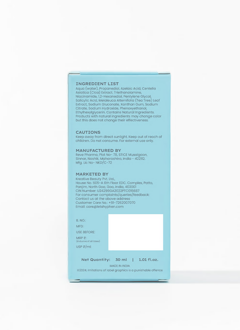 Hyphen By Kriti Sanon Acne Defence Daily Serum With 2% Salicylic Acid Treats Active Acne Prevents Breakouts | Grocsy
