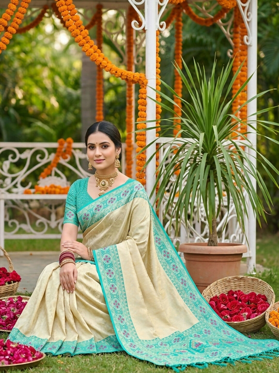 Shree Shyam Fashion Sky Blue Soft Silk Saree | Grocsy
