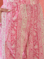Joban Fashion Printed Pink Pure Cotton Kurta Set | Grocsy