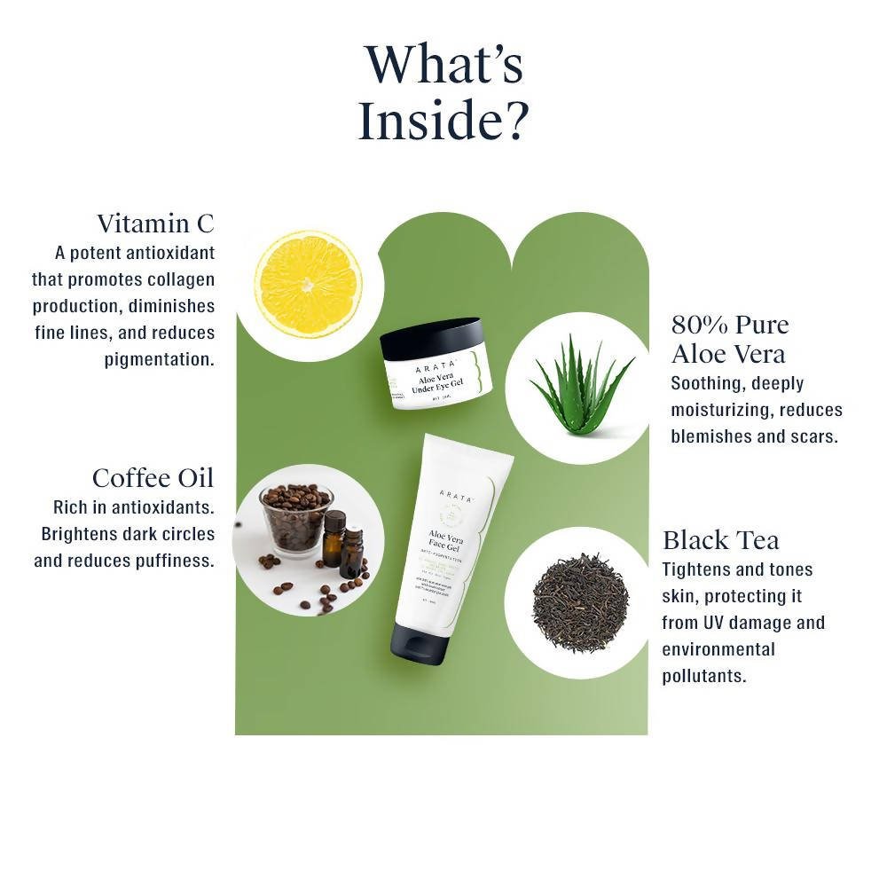 Arata Hydration Boost Aloe Vera Gel Combo | Grocsy