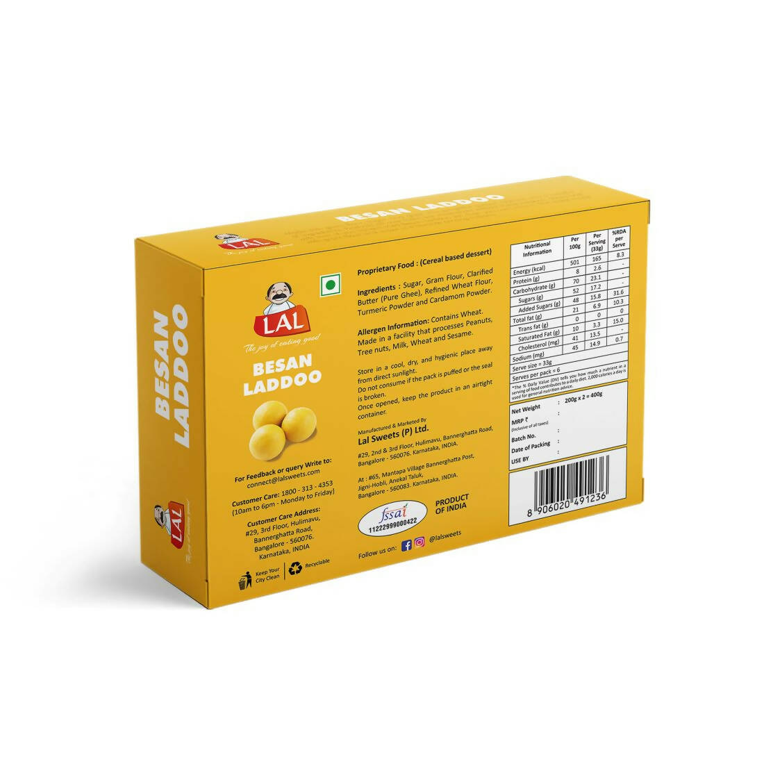 Lal Sweets Besan Laddoo Premium | Grocsy
