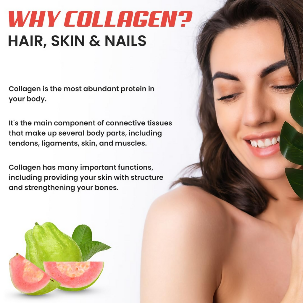 Naturyz Marine Collagen Skin X5 Power For Women & Men (Guava Flavour) | Grocsy