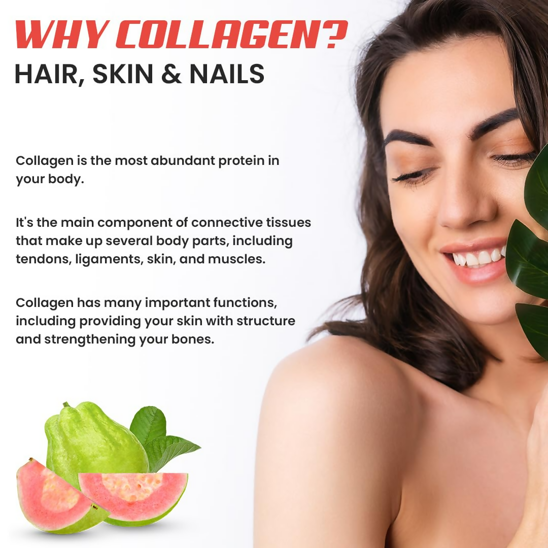 Naturyz Marine Collagen Skin X5 Power For Women & Men (Guava Flavour) | Grocsy