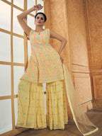Myra Yellow Georgette Embroidered Designer Suit | Grocsy