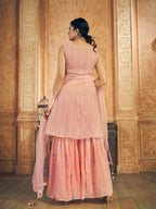Myra Pink Georgette Embroidered Designer Suit | Grocsy