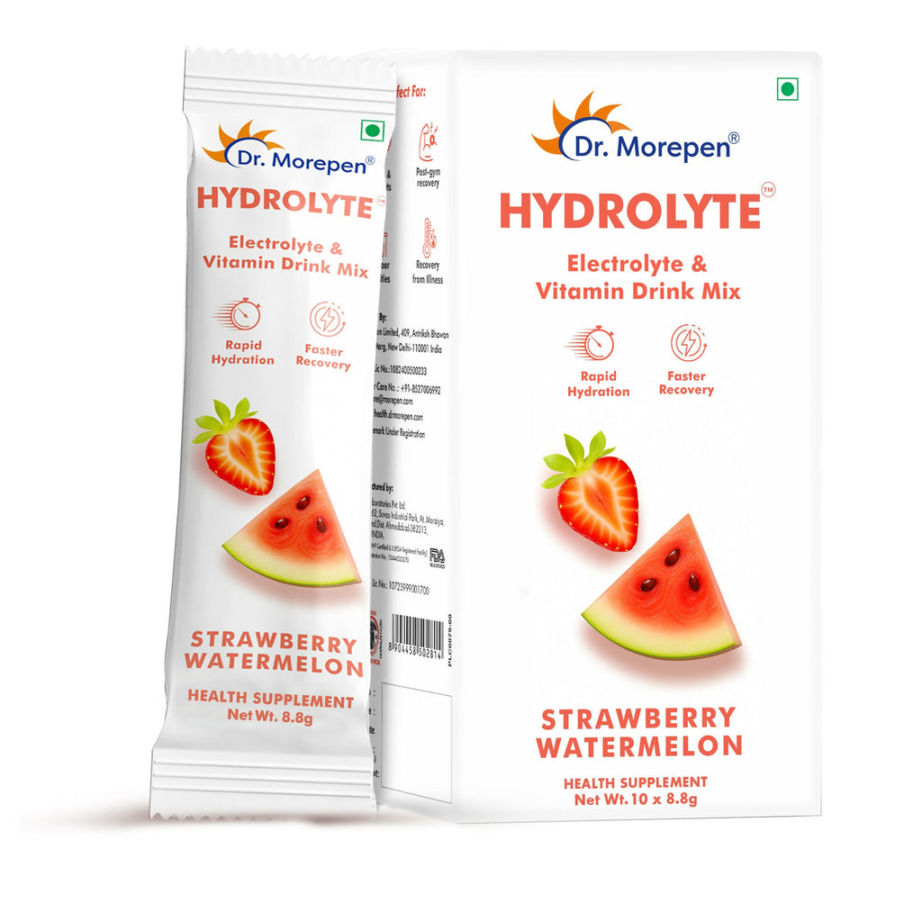 Dr. Morepen Hydrolyte Electrolyte & Vitamin Drink Mix - Strawberry | Grocsy