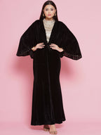Women Republic Black Velvet Embellished Gown | Grocsy