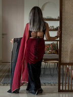 Suta Black Woven Design Pure Cotton Saree | Grocsy
