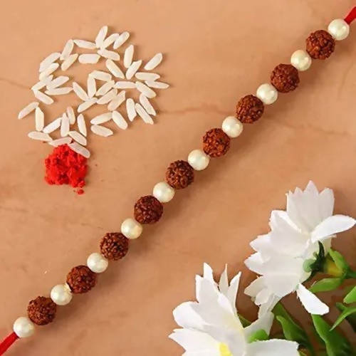 Rudraksha Elite Rakhi & Almonds Jar | Grocsy