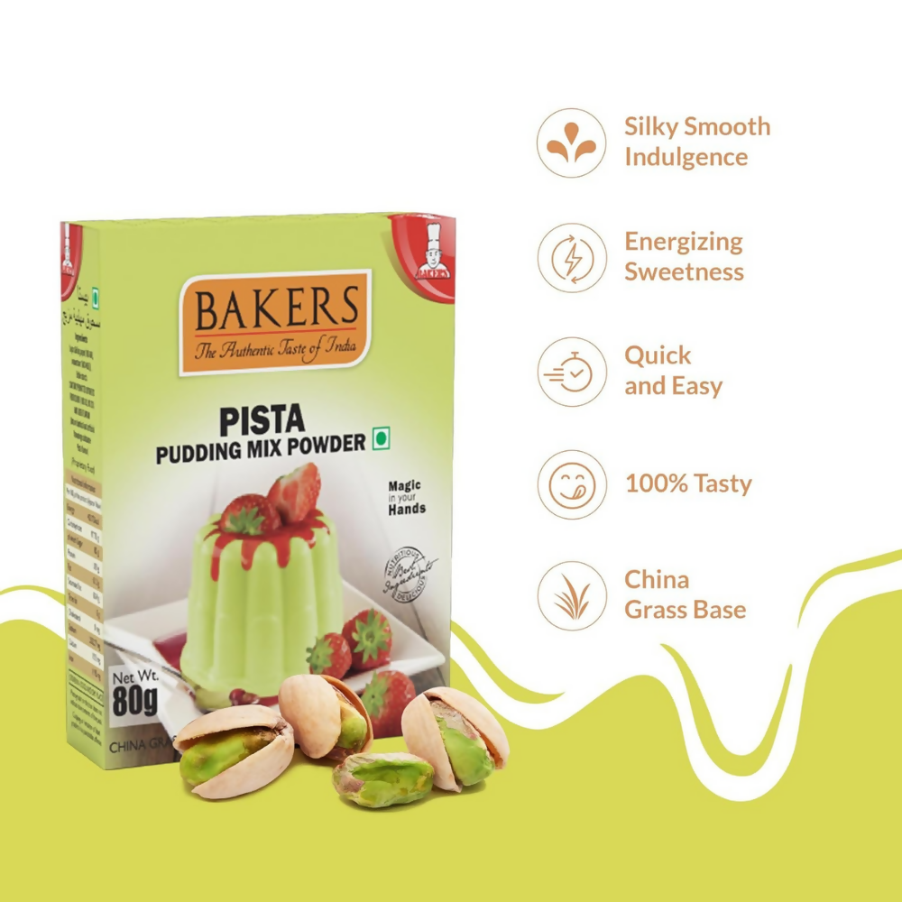BAKERS Premium Pudding Mix - Pista Flavor | Grocsy