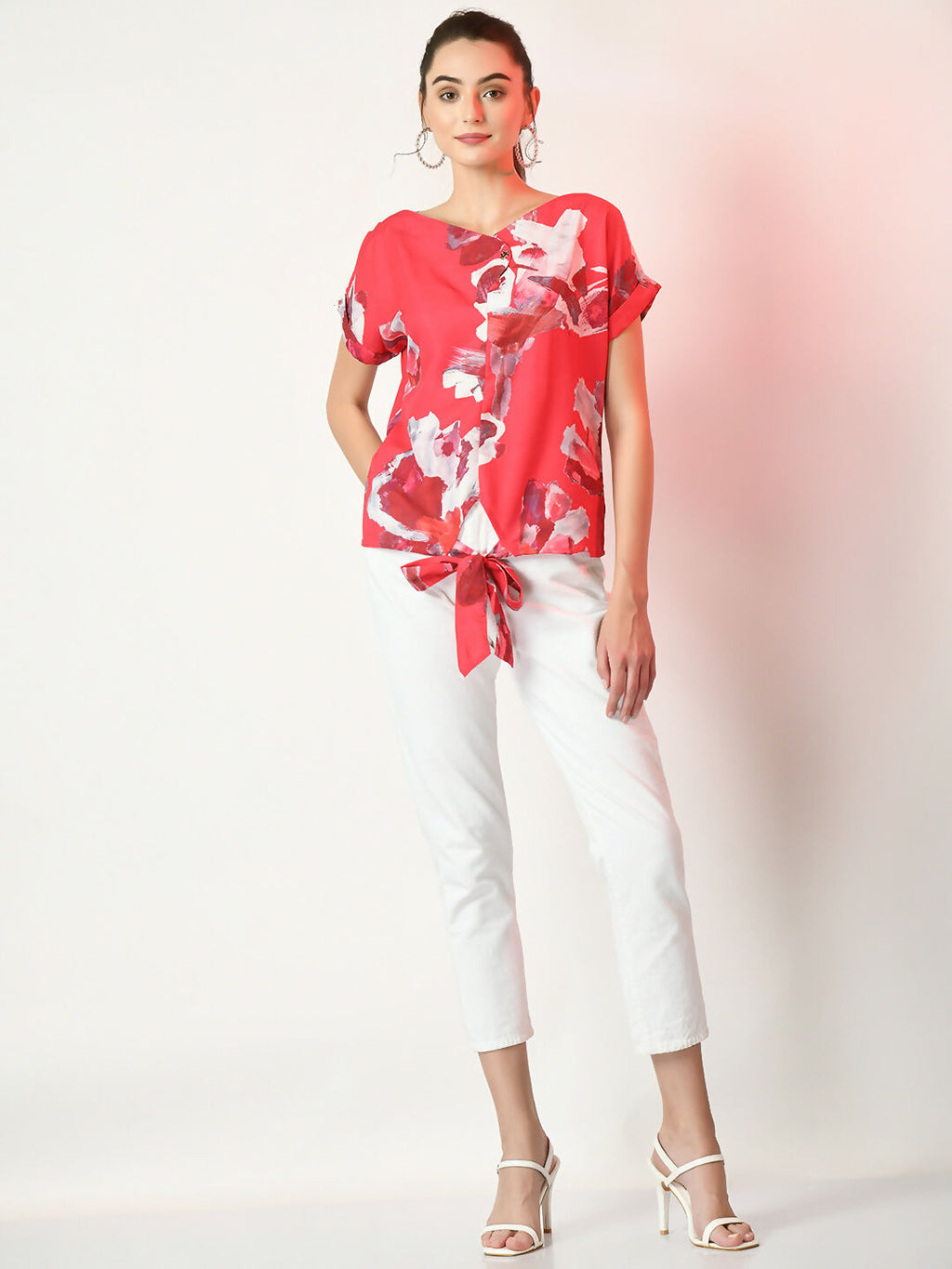 Myshka Women's Pink Printed Top | Grocsy