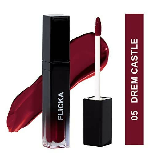 FLiCKA Set and Attack Liquid Matte Lipstick 05 Dream Castle - Maroon | Grocsy