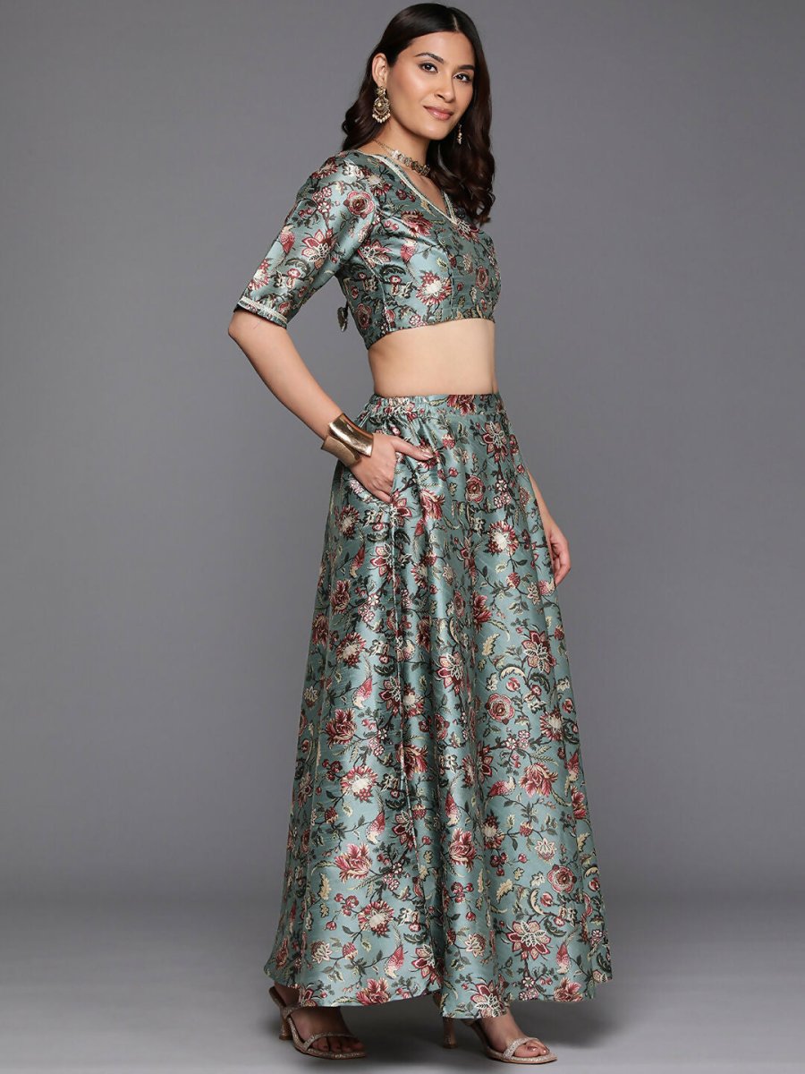 Ahalyaa women's wear Traditional wear lehenga choli - Green | Grocsy