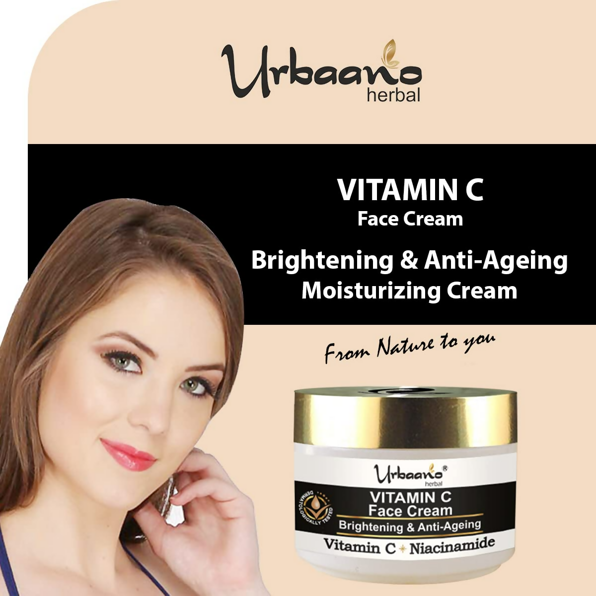 Urbaano Herbal Vitamin C Brightening Cream Face Moisturizer | Grocsy