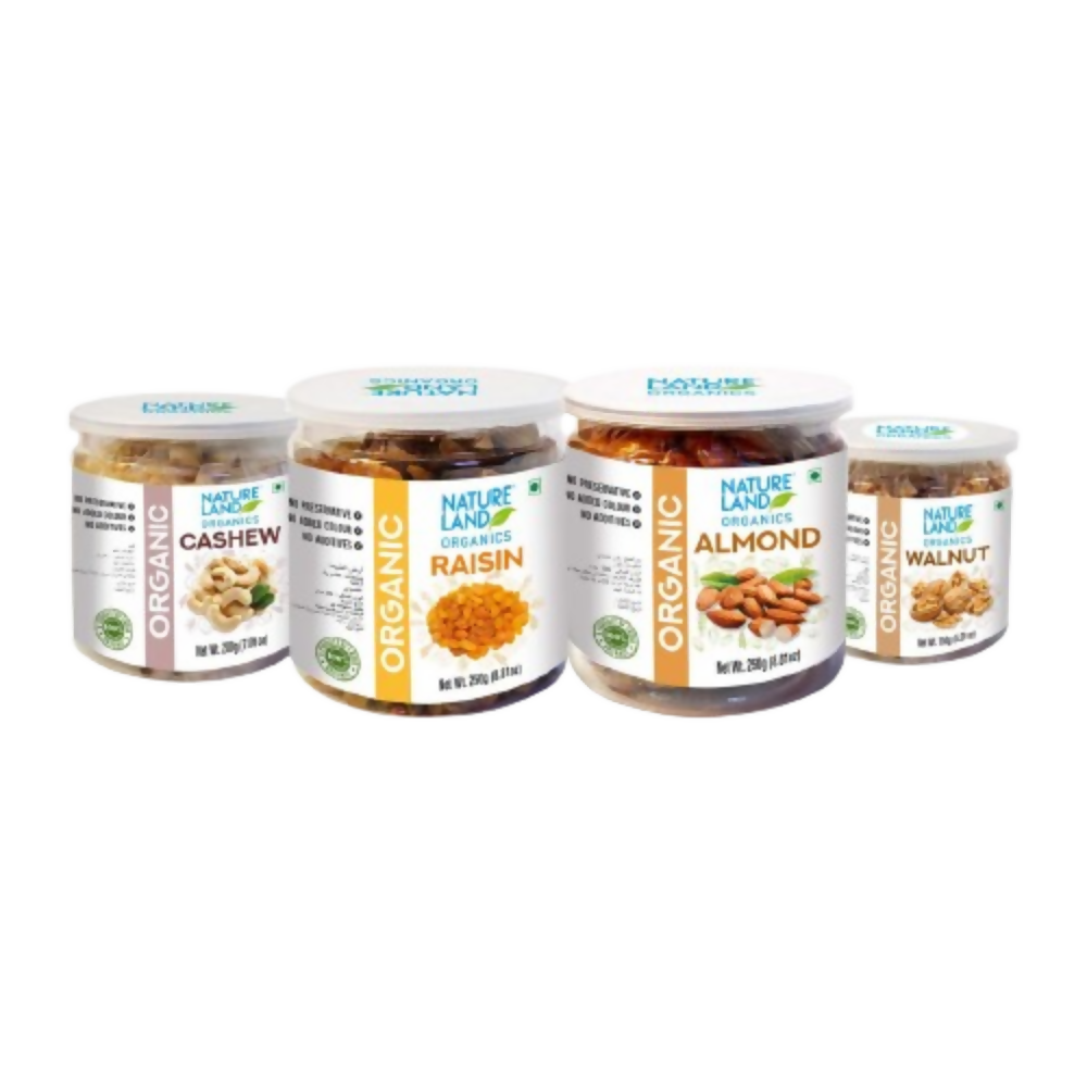Nature Land Organics Combo Pack of Dry Fruits | Grocsy
