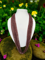 Inhanns Rangsaaz 20-Layer Luxe Long Beaded Only Necklace - Cofee Brown Only Necklace | Grocsy
