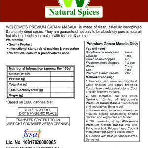 Welcome’s Natural Spices Premium Garam Masala Powder | Grocsy