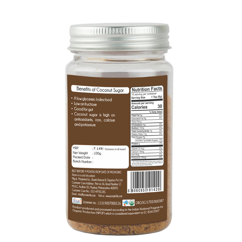 Praakritik Organic Coconut Sugar | Grocsy