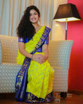 DEIANA'S Beautiful Designer Golden zari Soft Lichi Silk Saree - Yellow | Grocsy