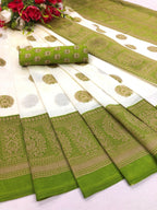 Vamika Green Printed Art Silk Saree | Grocsy