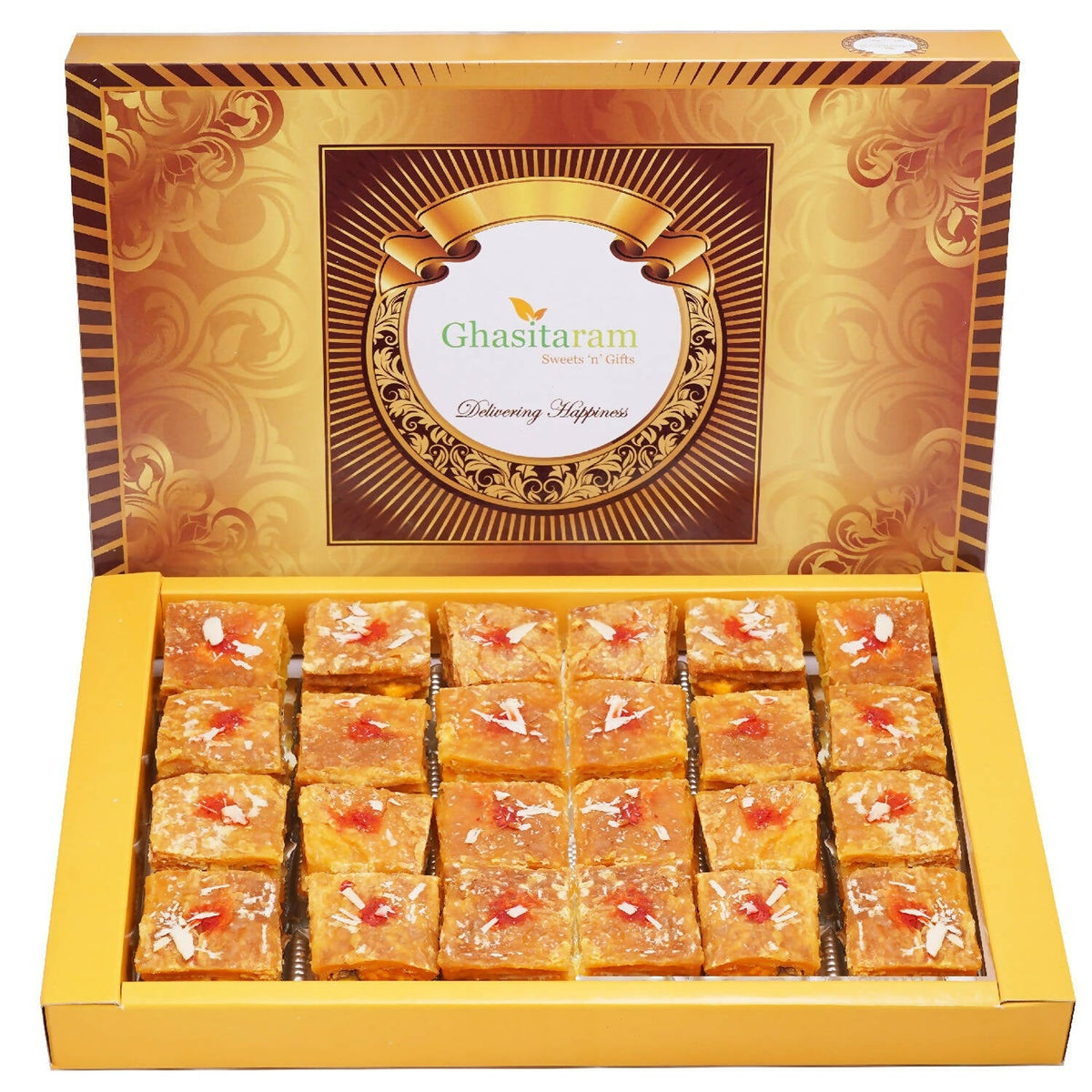 Ghasitaram Puffed Dryfruit Pastry Bites | Grocsy