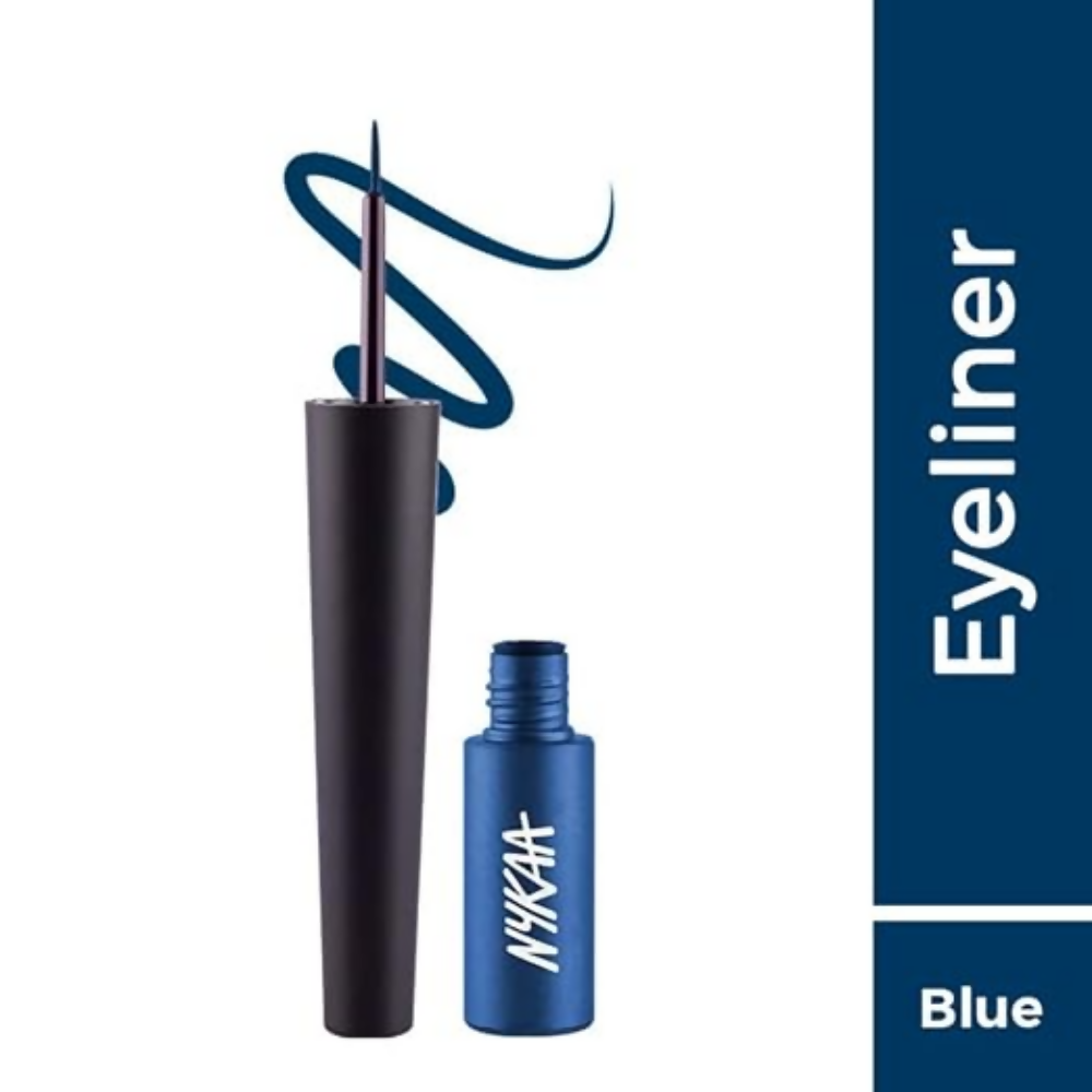 Nykaa Glamoreyes Waterproof & Smudgeproof Coloured Natural Liquid Eyeliner - Blue | Grocsy