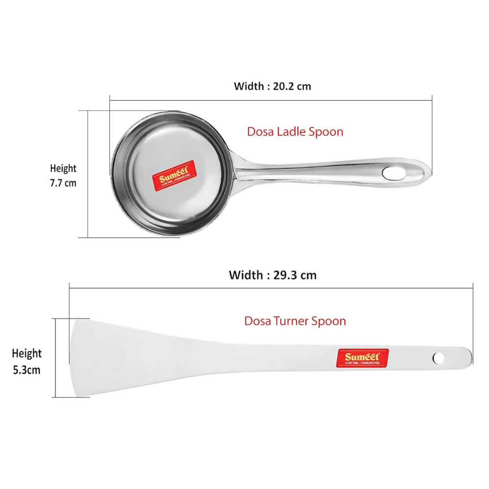 Sumeet Stainless Steel Perfect Dosa Making Spoon/Ladle Set | Grocsy