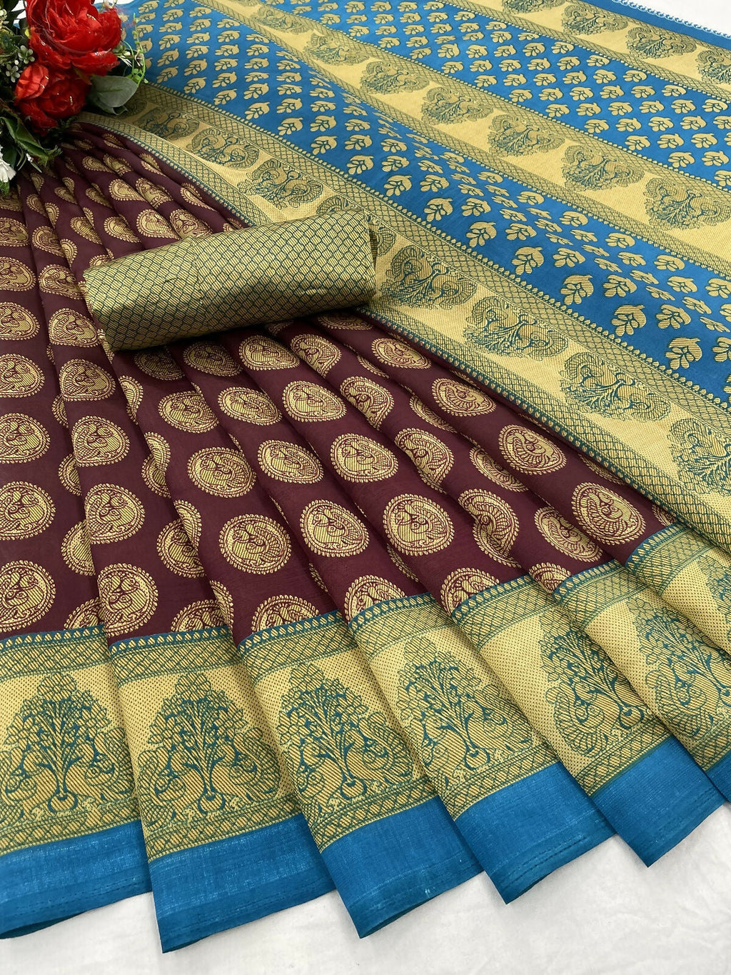 Vamika purple Printed Art Silk Saree | Grocsy