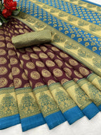 Vamika purple Printed Art Silk Saree | Grocsy