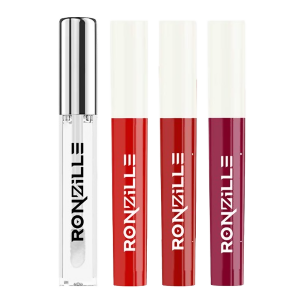 Ronzille Non Transfer Matte Liquid Lipstick Plus Lip Gloss - Reds And Maroons | Grocsy