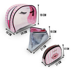 Colorbar Pouch Lips & Lashes Bag In Bag (Set Of Three) - White + Blush Pink | Grocsy