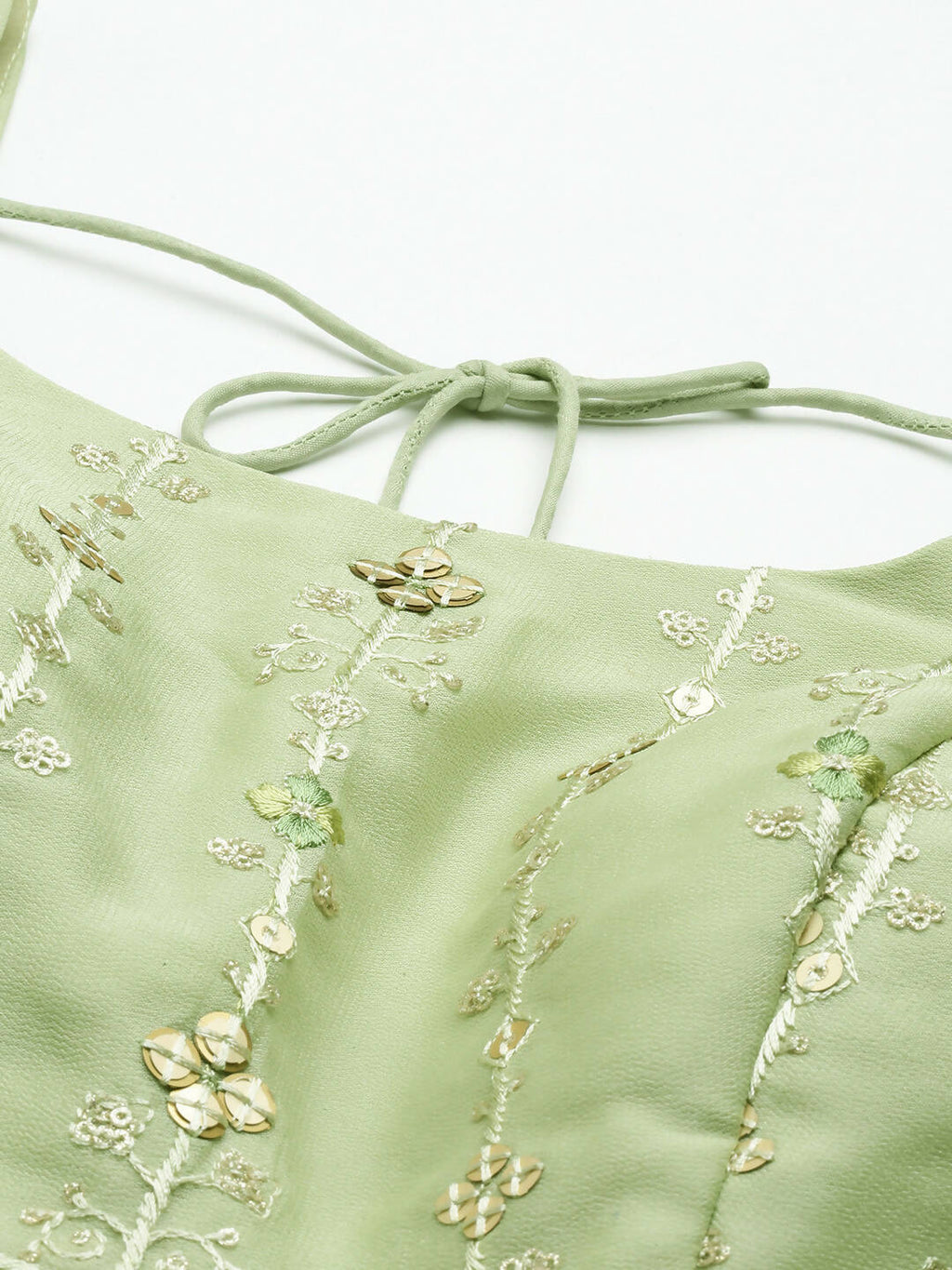 House of Panchhi Pista Green Pure Georgette Embroidered Lehenga & Blouse, Dupatta | Grocsy