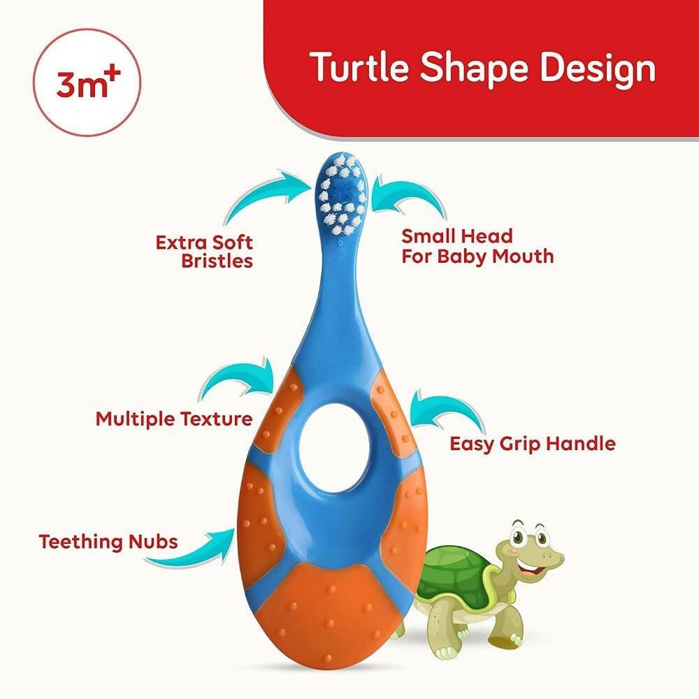 LuvLap Turtle Shaped Baby Manual Toddler & Toothbrush | Grocsy