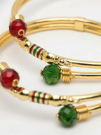 NVR Women Set of 2 Gold Plated Artificial Beads Bangle | Grocsy