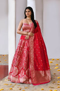 Joban Fashion Fuchsia Soft Pure Handloom Banarasi Silk Lehenga | Grocsy
