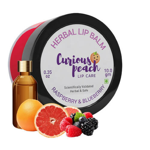 Curious Peach Ultra Protection Herbal Lip Balm - Raspberry & Blueberry | Grocsy