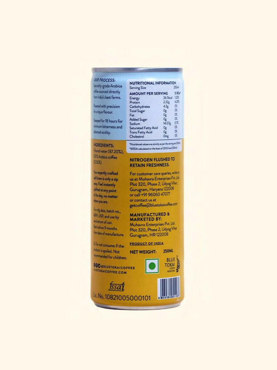 Blue Tokai Cold Brew Coffee Classic Light Can | Grocsy