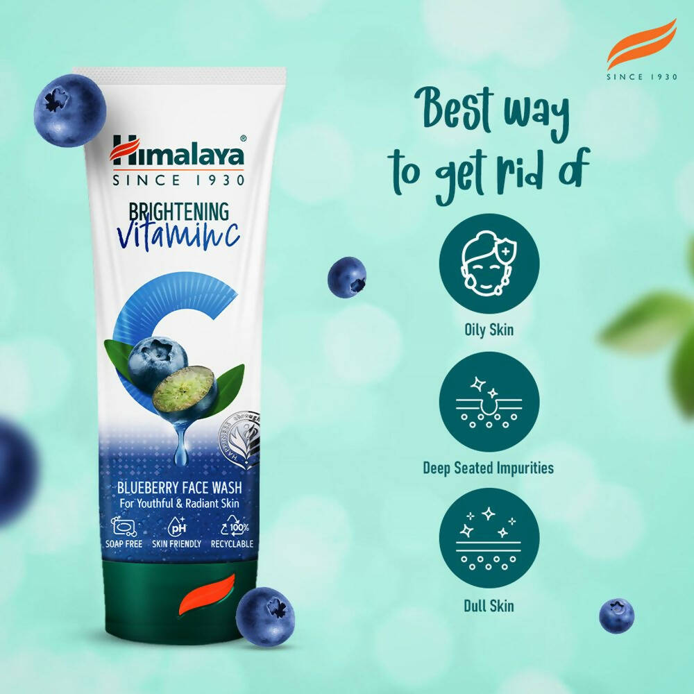 Himalaya Herbals Brightening Vitamin C Blueberry Face Wash | Grocsy