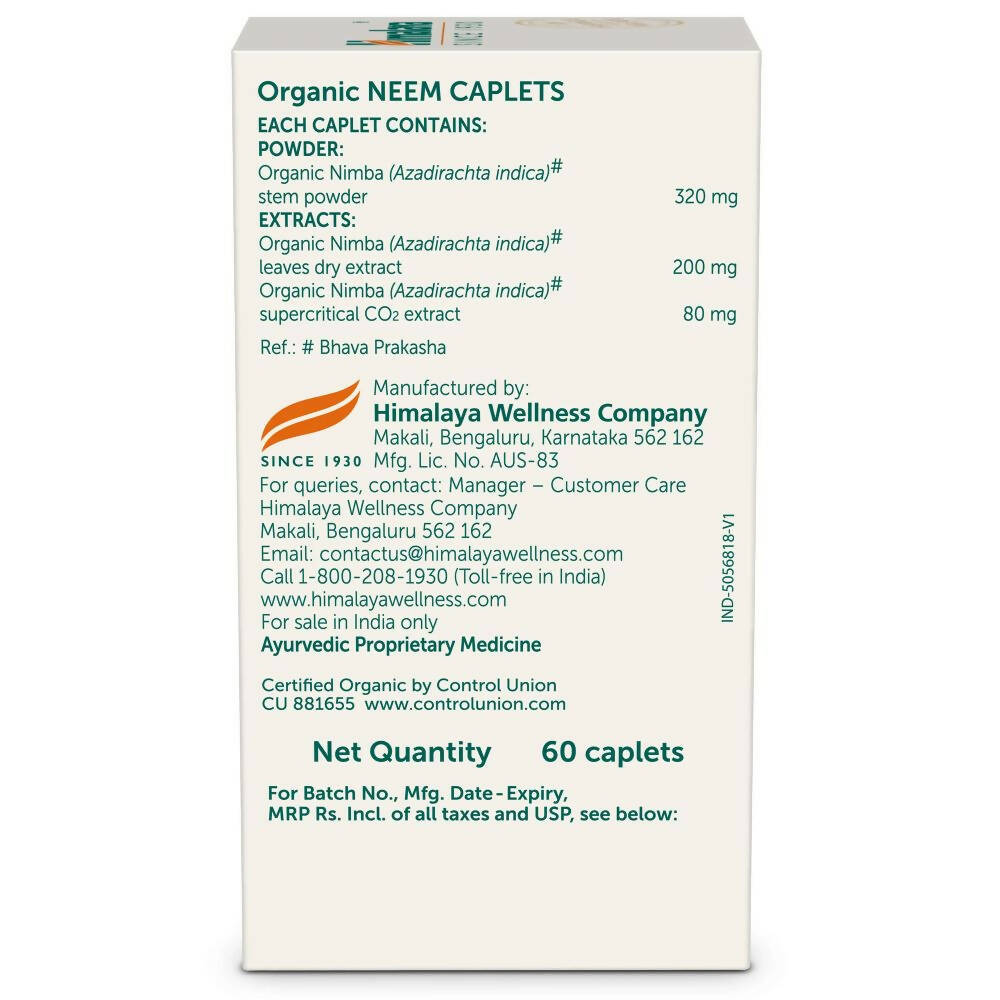 Himalaya Herbals Organic Neem Caplets | Grocsy