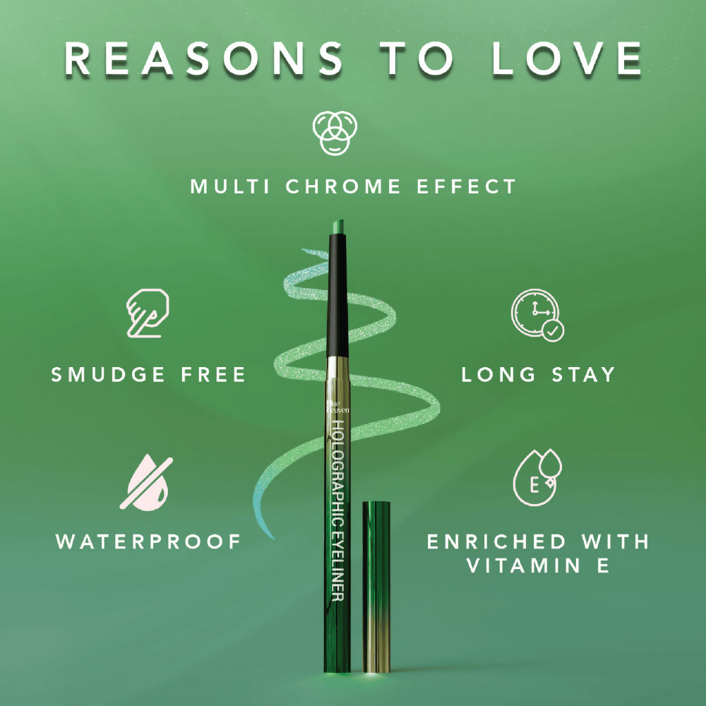 Blue Heaven Holographic, Smudge Proof & Waterproof Eyeliner - Emerald Affair | Grocsy