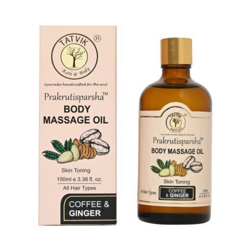 Tatvik Ayurveda Prakrutisparsha Body Massage Oil (Coffee & Ginger) | Grocsy