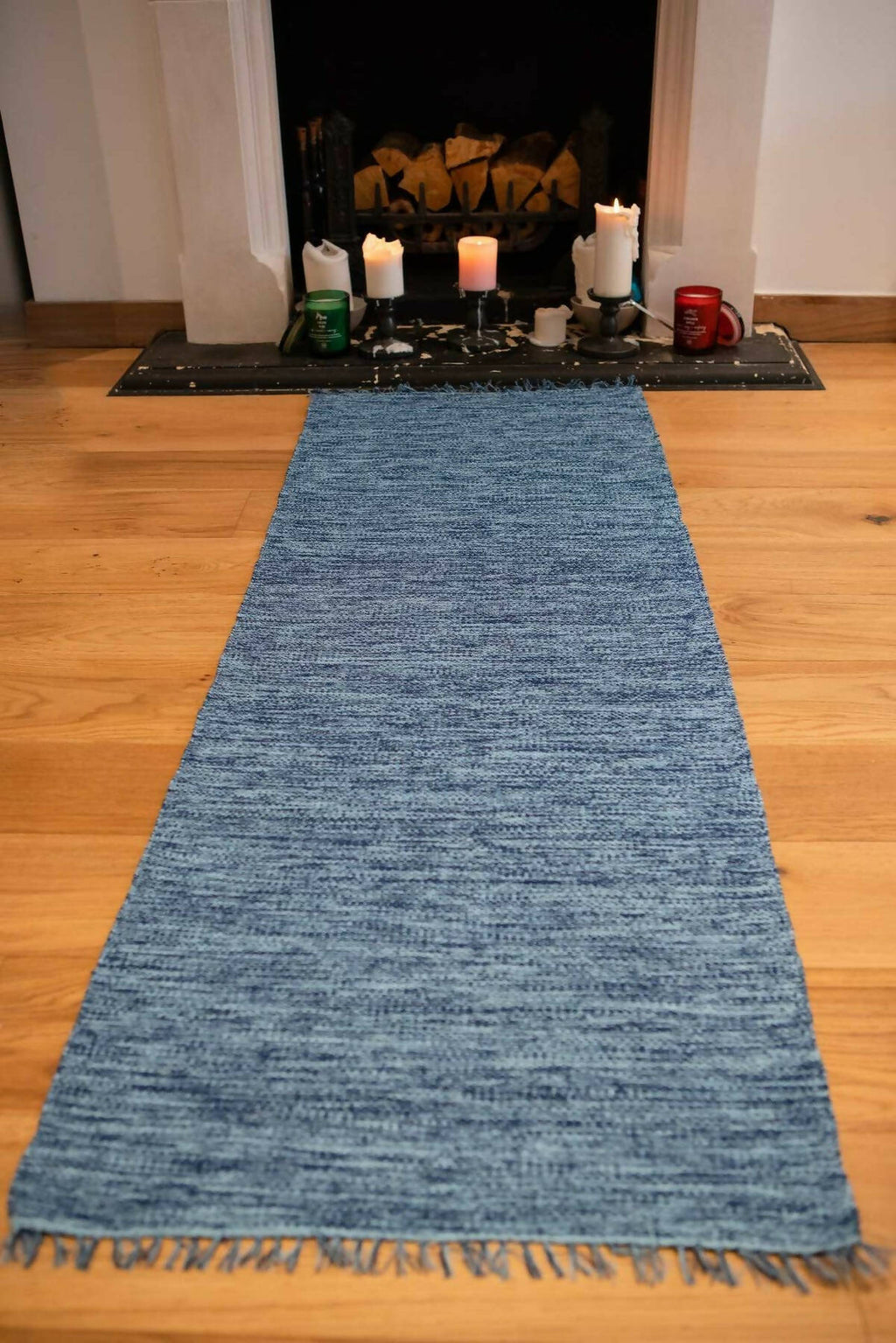 Karpasa London Handmade Yoga Mat Blue Organic Cotton | Grocsy