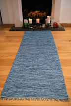 Karpasa London Handmade Yoga Mat Blue Organic Cotton | Grocsy